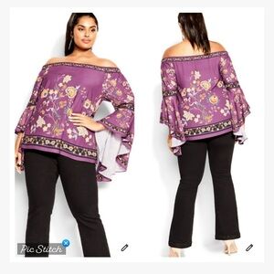 City Chic Cordelia Top Purple
